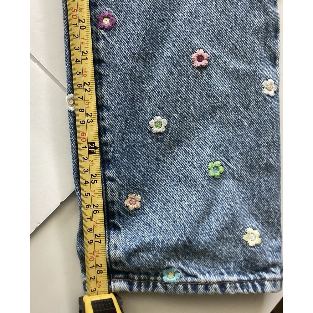 PacSun Blue Jeans with Multicolor Floral Embroidery - Picture 11 of 12